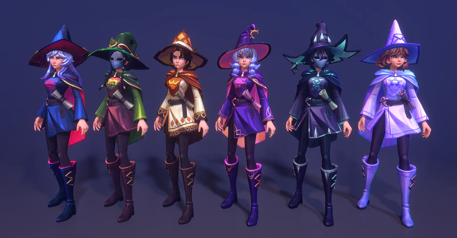Witchspire 3D characters — playable character models and outfits