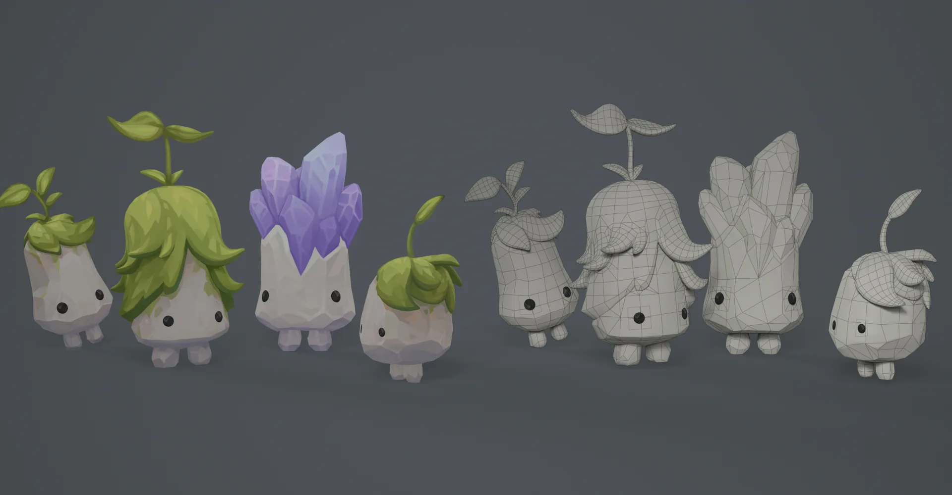 Witchspire 3D creatures — familiar and spirit creature designs